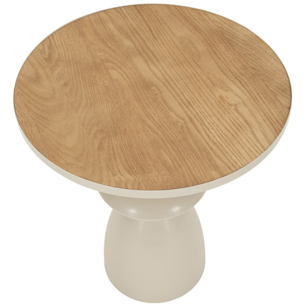 Bout de canapé en métal avec plateau en bois Top - MAU-0923