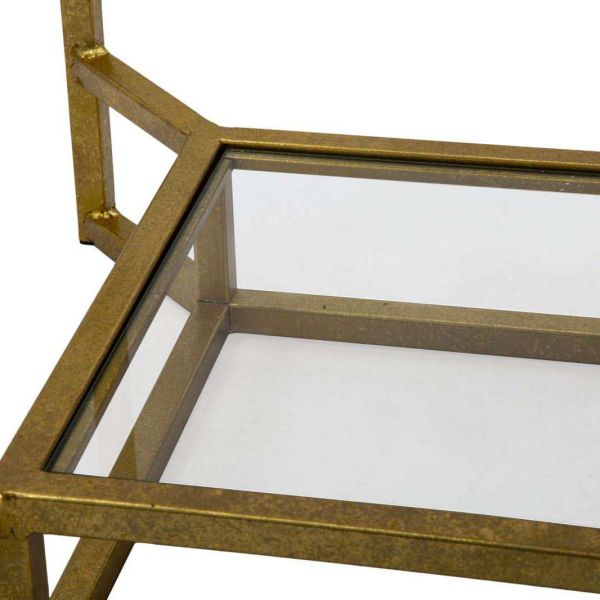 Bout de canapé en métal plateau imitation marbre Double 47 x 47 x 60 cm - 6