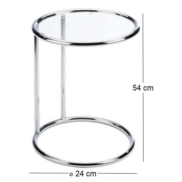Bout de canapé en métal plateau en verre Side - 59,94