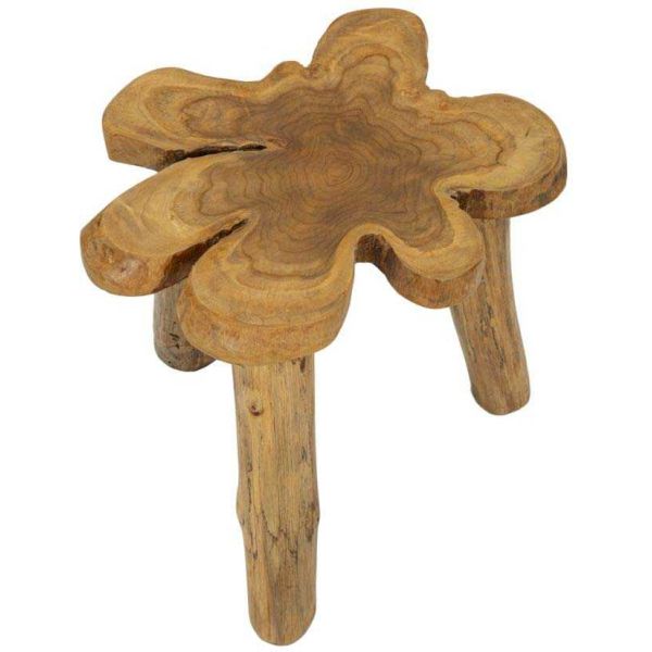 Bout de canapé en teck Flower 50 x 47 x 50 cm - 109