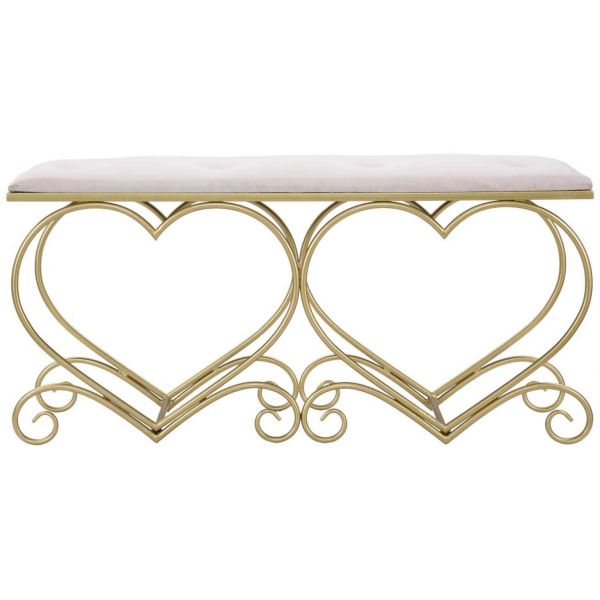 Bout de lit en métal doré Heart 105 x 37.5 x 51.5 cm - 179