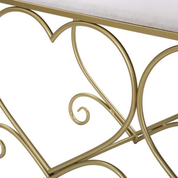 Bout de lit en métal doré Heart 105 x 37.5 x 51.5 cm - 6