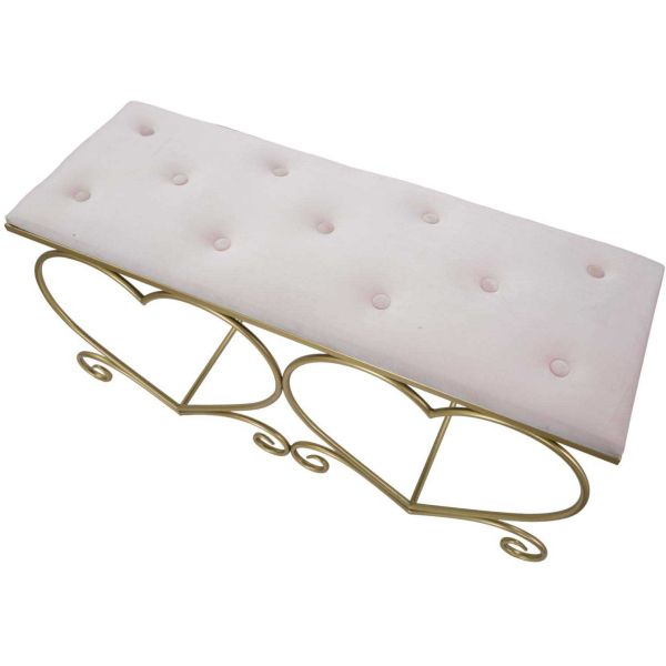 Bout de lit en métal doré Heart 105 x 37.5 x 51.5 cm - 8