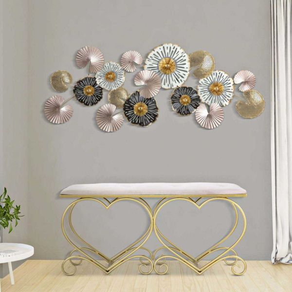 Bout de lit en métal doré Heart 105 x 37.5 x 51.5 cm - MAURO FERRETTI