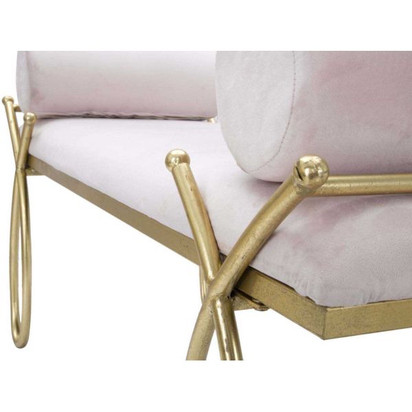 Bout de lit en métal et tissu Rosa 112.5 x 49 x 53 cm - 7