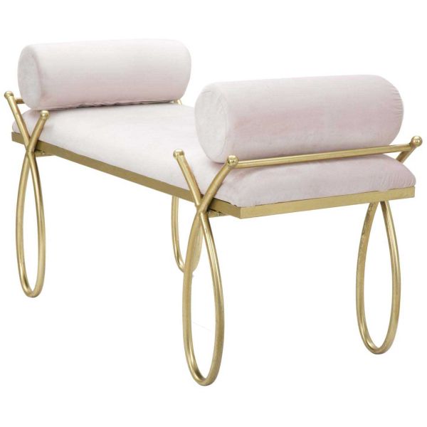 Bout de lit en métal et tissu Rosa 112.5 x 49 x 53 cm - 189