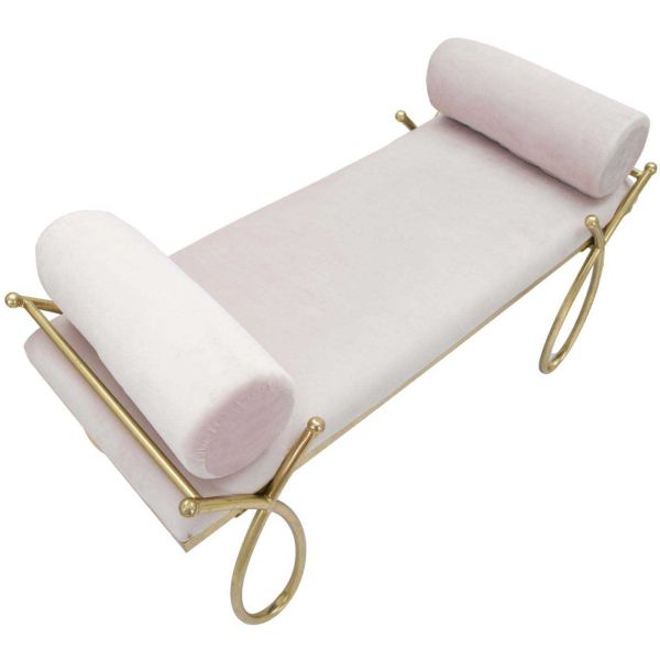 Bout de lit en métal et tissu Rosa 112.5 x 49 x 53 cm - 5