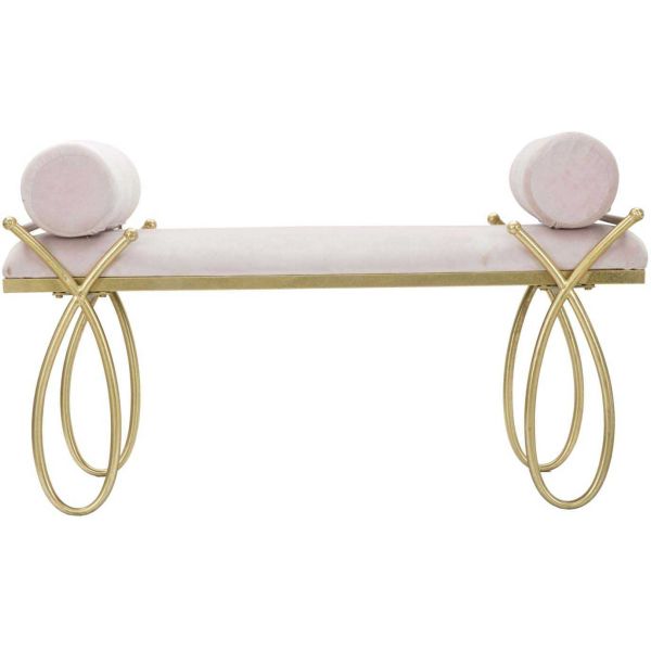 Bout de lit en métal et tissu Rosa 112.5 x 49 x 53 cm - 6