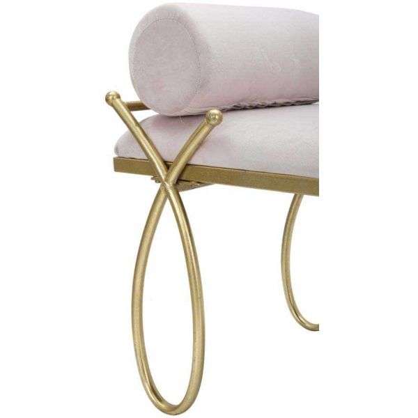 Bout de lit en métal et tissu Rosa 112.5 x 49 x 53 cm - 8