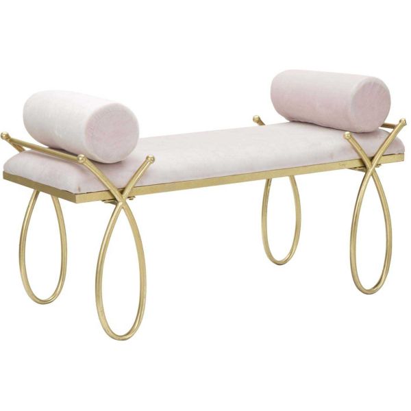 Bout de lit en métal et tissu Rosa 112.5 x 49 x 53 cm