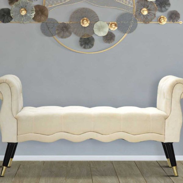 Bout de lit en tissu Paris 120 x 40 x 60 cm - MAURO FERRETTI