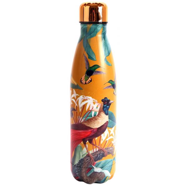 Bouteille isotherme avec motif oiseau et fleurs