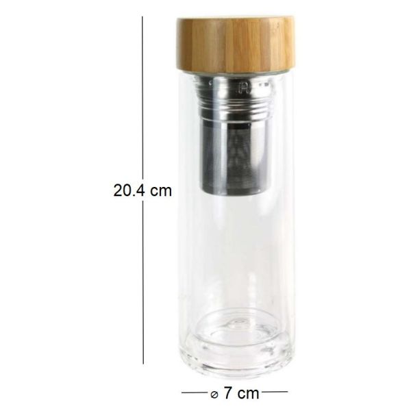 Bouteille de transport en verre double paroi avec infuseur à thé - 5