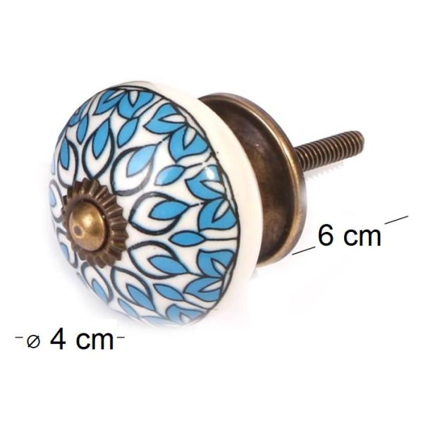 Bouton de meuble en grès à motif Paon - SIF-0210