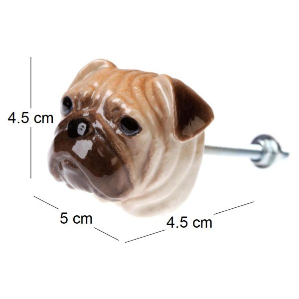 Bouton de porte animal en porcelaine - AND MARY