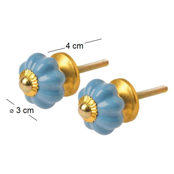 Bouton de porte floral en céramique (Lot de 2) - TRANQUILLO