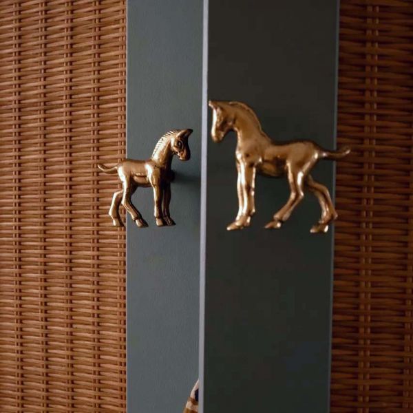 Bouton de porte en laiton recyclé Cheval (Lot de 3) - Doing goods