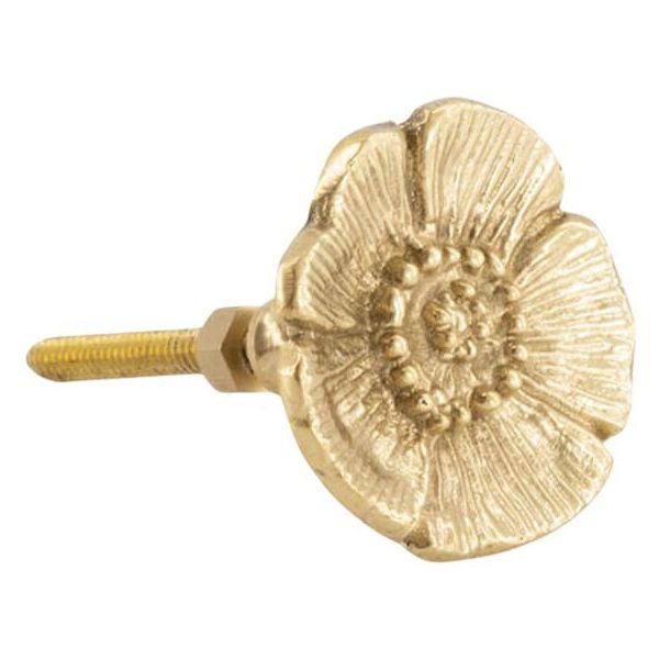 Bouton de porte en laiton recyclé Fleur