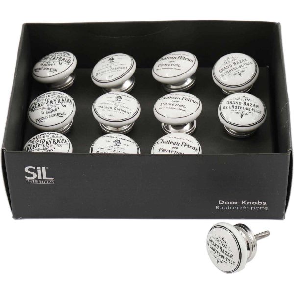 Boutons de porte en céramique Vintage (Lot de 12)