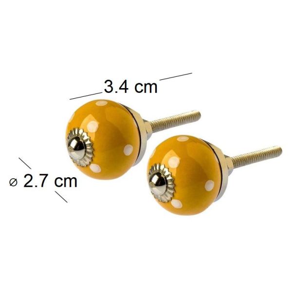 Boutons de porte en céramique à pois (Lot de 2) - TRANQUILLO