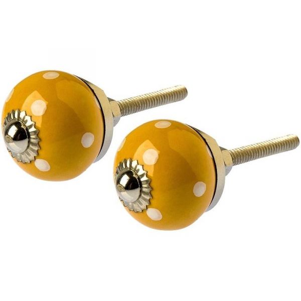 Boutons de porte en céramique à pois (Lot de 2)