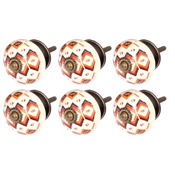 Boutons de porte en céramique Kasbah (Lot de 6)