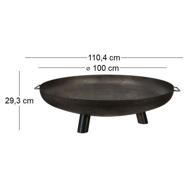 Brasero en acier 3 larges pieds - ESS-0677