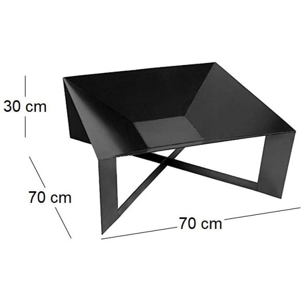 Brasero en acier pieds croisés design - NOR-0131