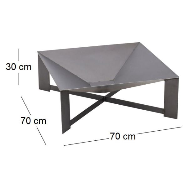 Brasero en acier pieds croisés design - NOR-0130