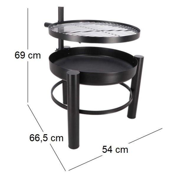 Brasero en métal avec grille de cuisson intégrée - ESS-1594