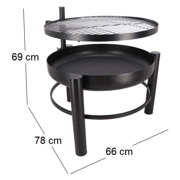 Brasero en métal avec grille de cuisson intégrée - ESS-1595