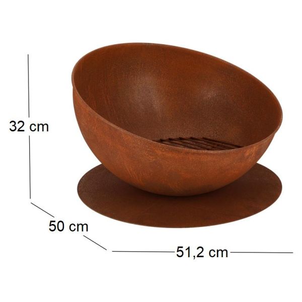 Braséro rond incliné sur disque en fer - ESS-1429