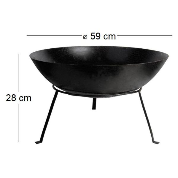 Brasero rond en métal sur pied - ESS-0615
