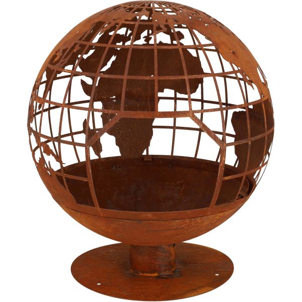 Brasero rond en métal rouillé - ESS-1526