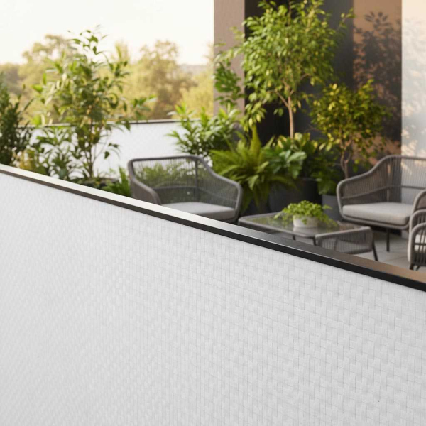 Brise-vue en résine tressée pour balcon et clôture coloris blanc - Rattan Art