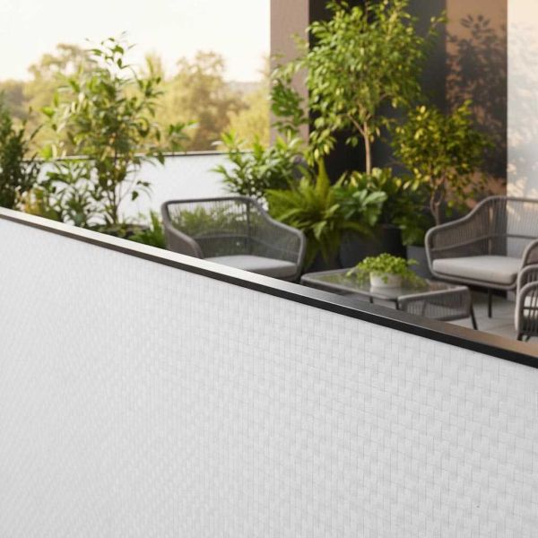 Brise-vue en résine tressée pour balcon et clôture coloris blanc - Rattan Art