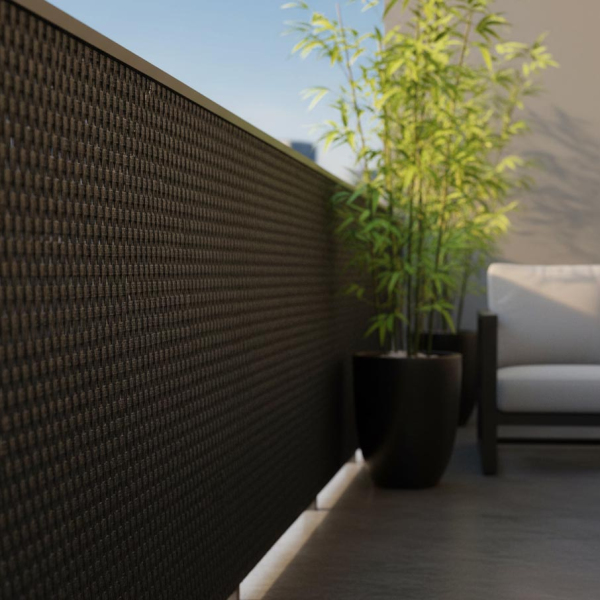 Brise-vue en résine tressée pour balcon et clôture coloris marron foncé - Rattan Art