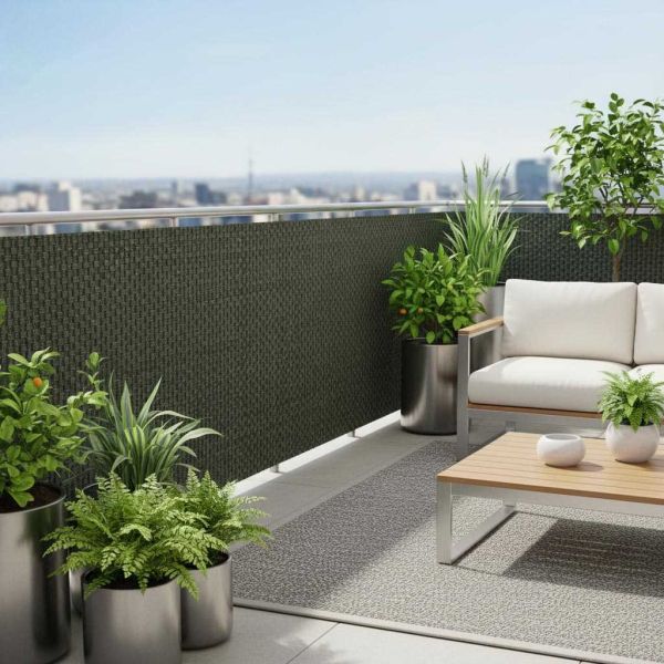 Brise-vue en résine tressée pour balcon et clôture coloris vert - Rattan Art