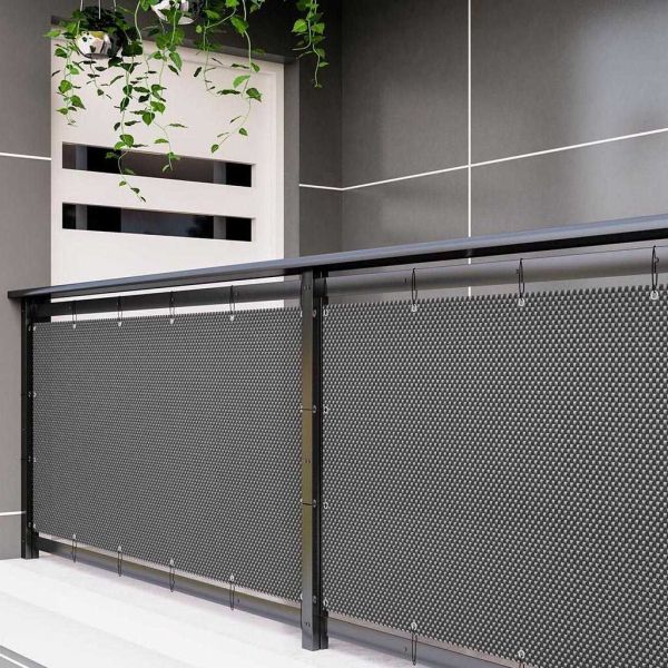 Brise-vue en résine tressée avec oeillets métalliques coloris anthracite - 46,80