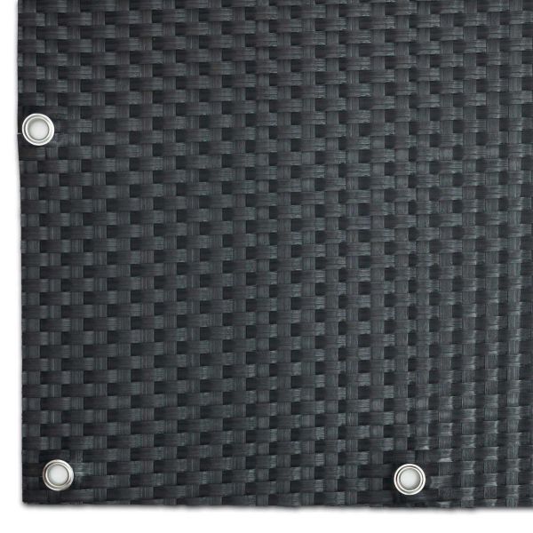 Brise-vue en résine tressée avec oeillets métalliques coloris anthracite - FPH-0164