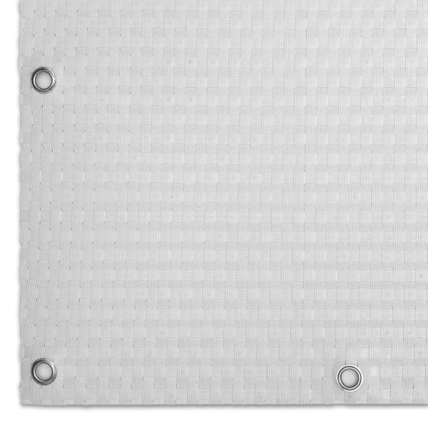 Brise-vue en résine tressée avec oeillets métalliques coloris blanc - FPH-0175