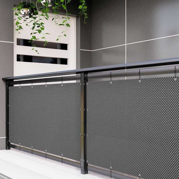 Brise-vue en résine tressée avec oeillets métalliques coloris blanc - 51,80