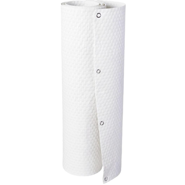 Brise-vue en résine tressée avec oeillets métalliques coloris blanc