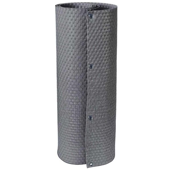 Brise-vue en résine tressée avec oeillets métalliques coloris gris clair
