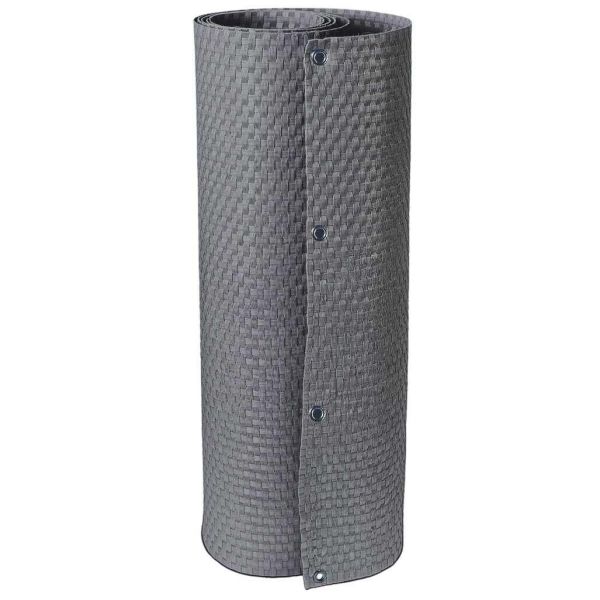 Brise-vue en résine tressée avec oeillets métalliques coloris gris clair