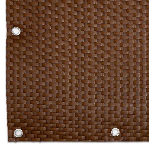 Brise-vue en résine tressée avec oeillets métalliques coloris miel - FPH-0189