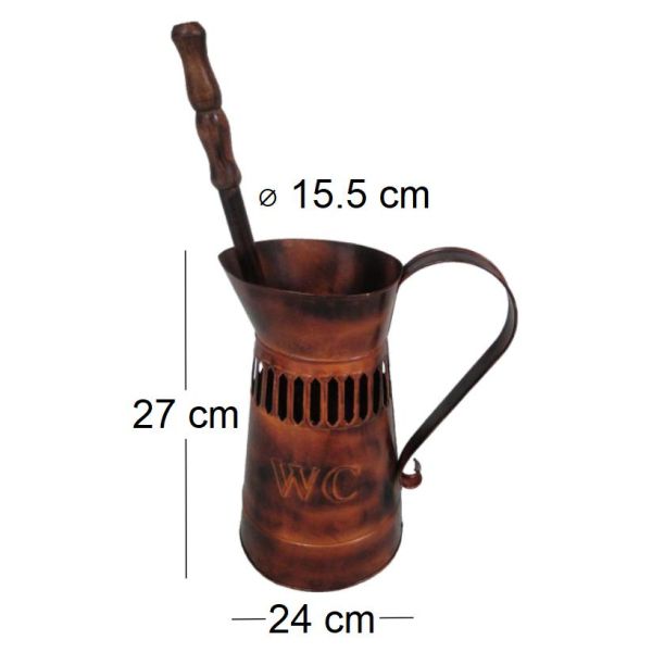 Broc avec brosse wc métal rouille - ANTIC LINE CRéATIONS