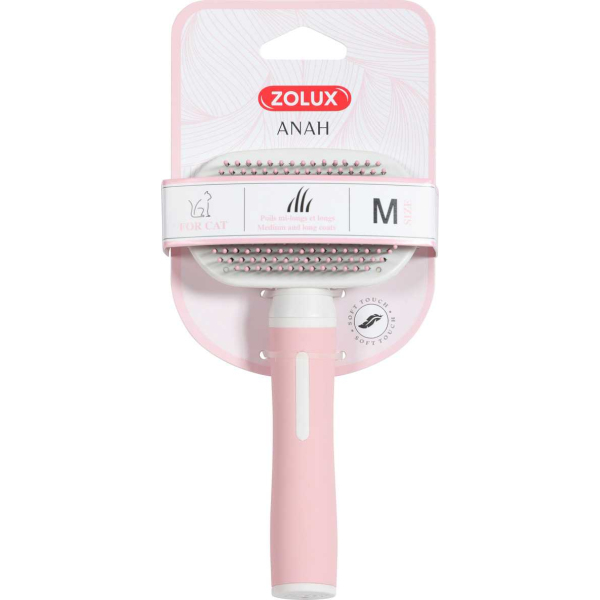 Brosse douce spéciale poils longs pour chats Anah - ZOLUX
