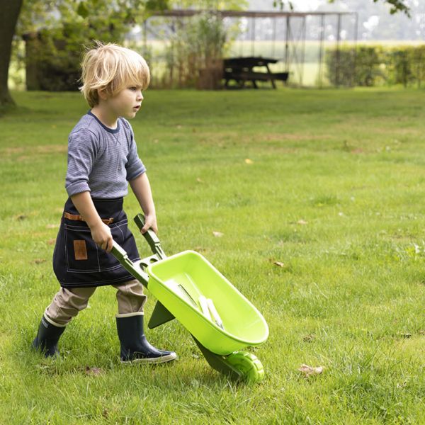 Brouette enfant en plastique vert bi-ton - KIDS IN THE GARDEN