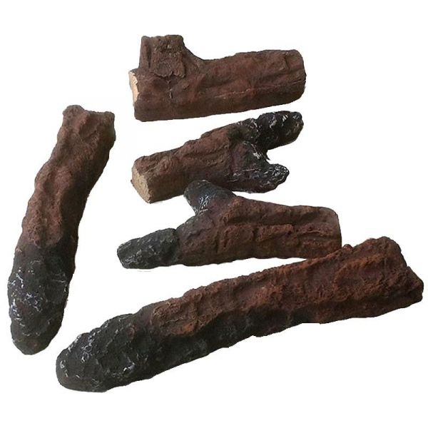 Bûches décoratives en céramique pour cheminée éléctrique